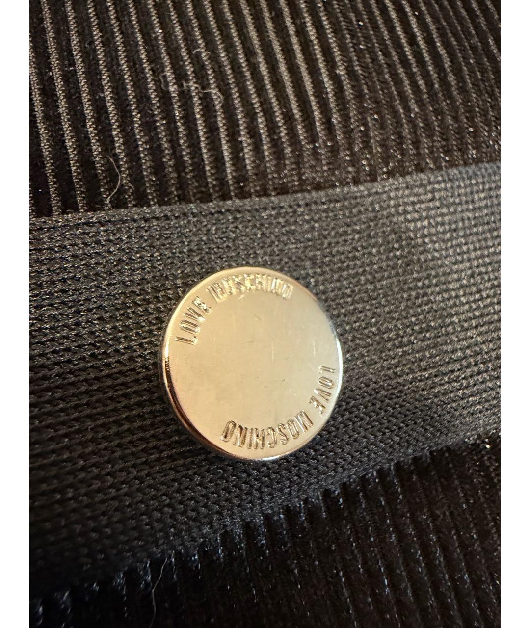 LOVE MOSCHINO Черное велюровое вечернее платье, фото 5