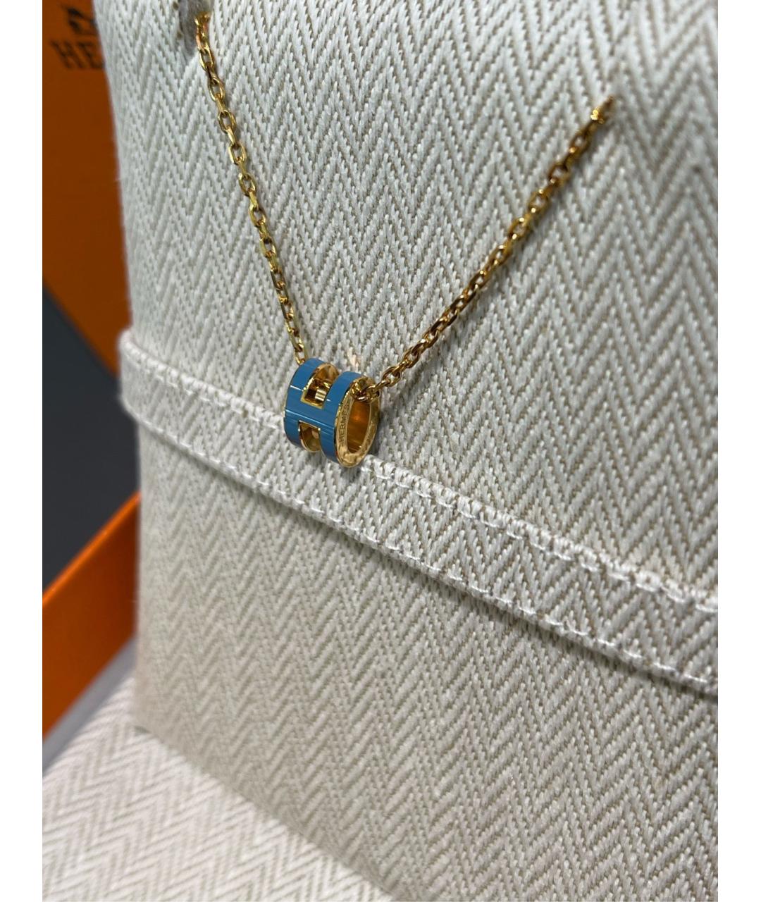 HERMES Бирюзовая металлическая подвеска, фото 3