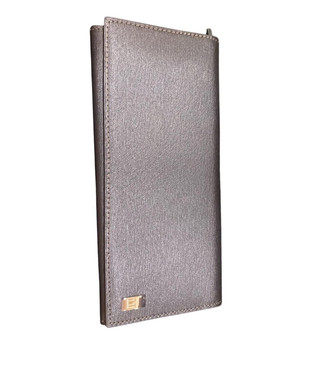 DUNHILL Антрацитовый кожаный кошелек, фото 1