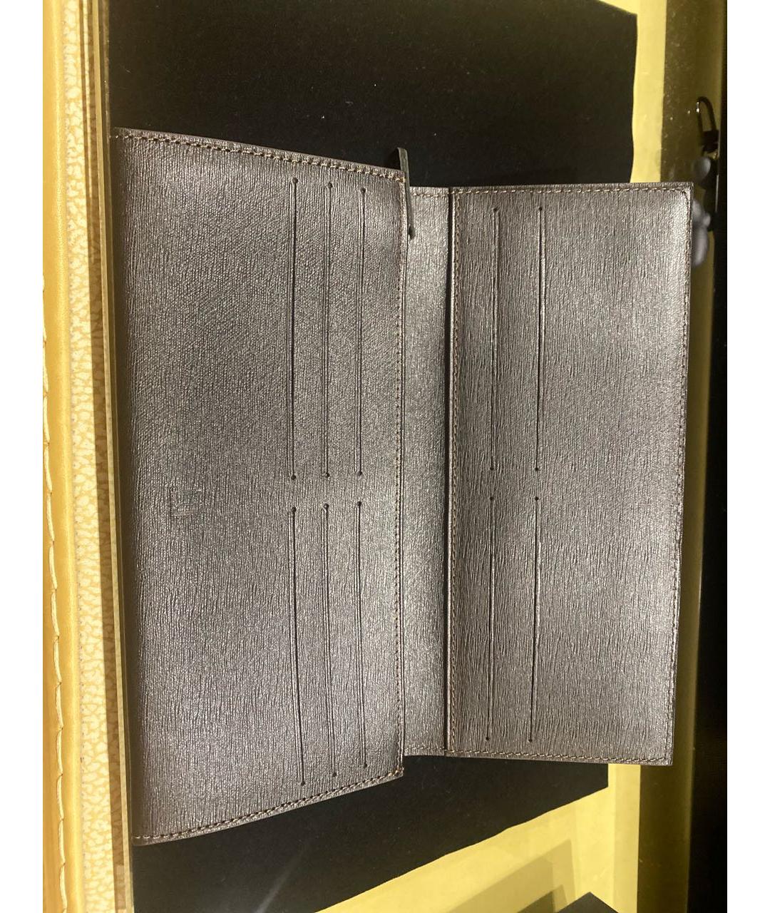 DUNHILL Антрацитовый кожаный кошелек, фото 2