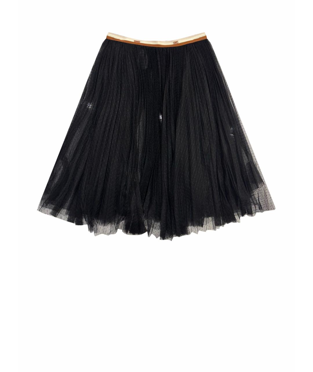 ELISABETTA FRANCHI Черная сетчатая юбка миди, фото 1