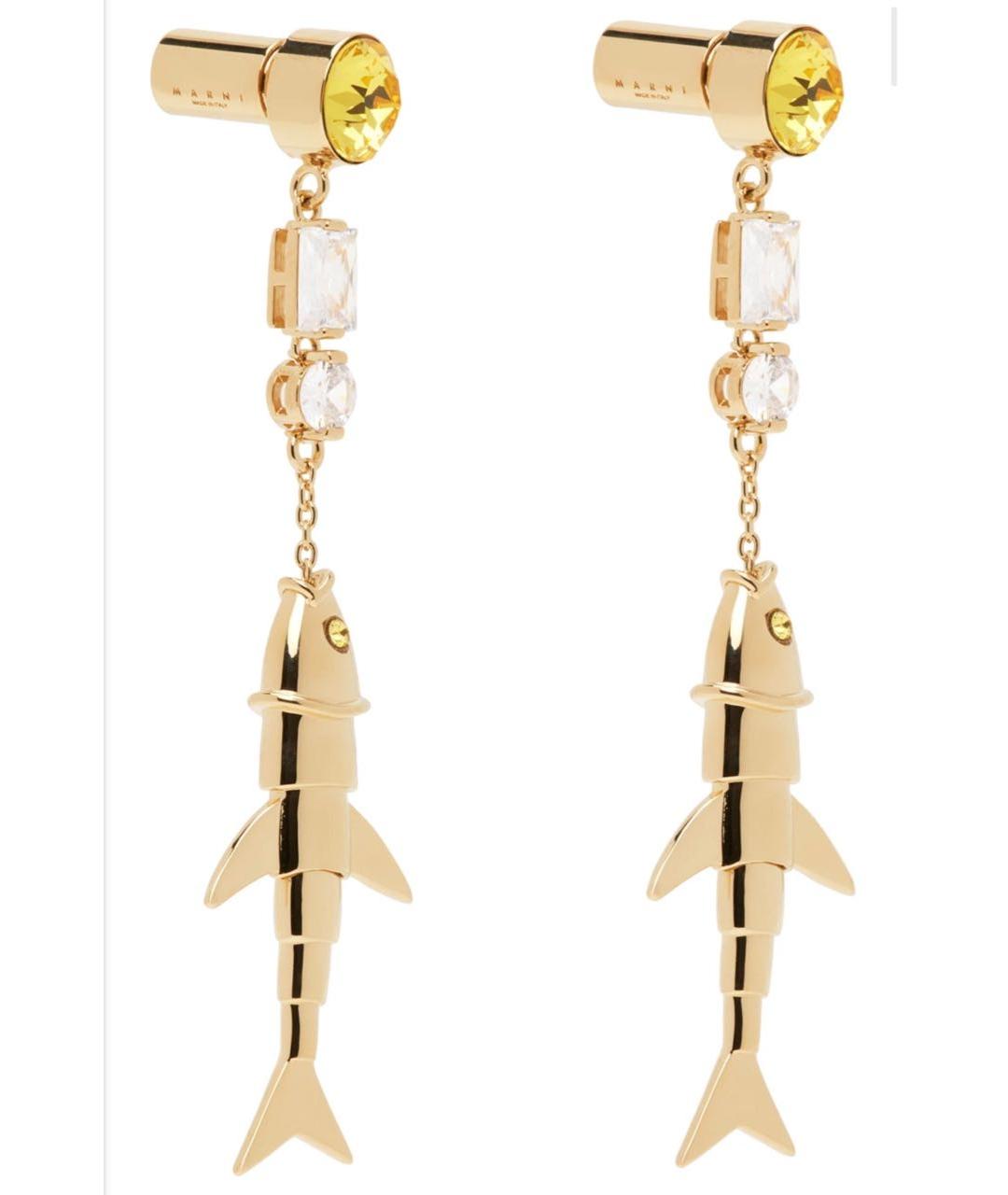 MARNI Золотые латунные серьги, фото 2