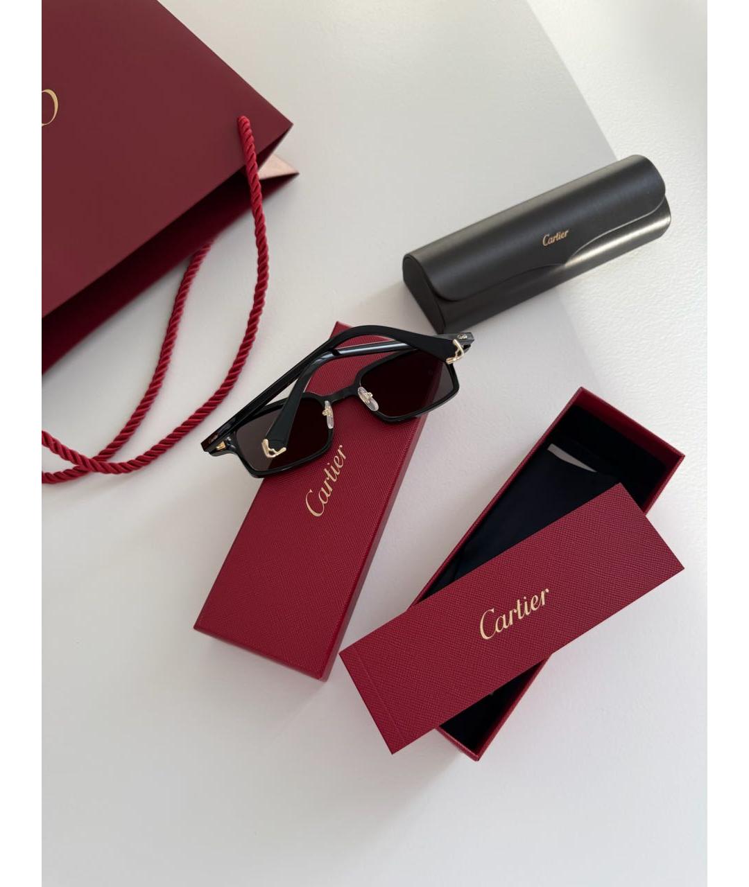 CARTIER Черные пластиковые солнцезащитные очки, фото 8