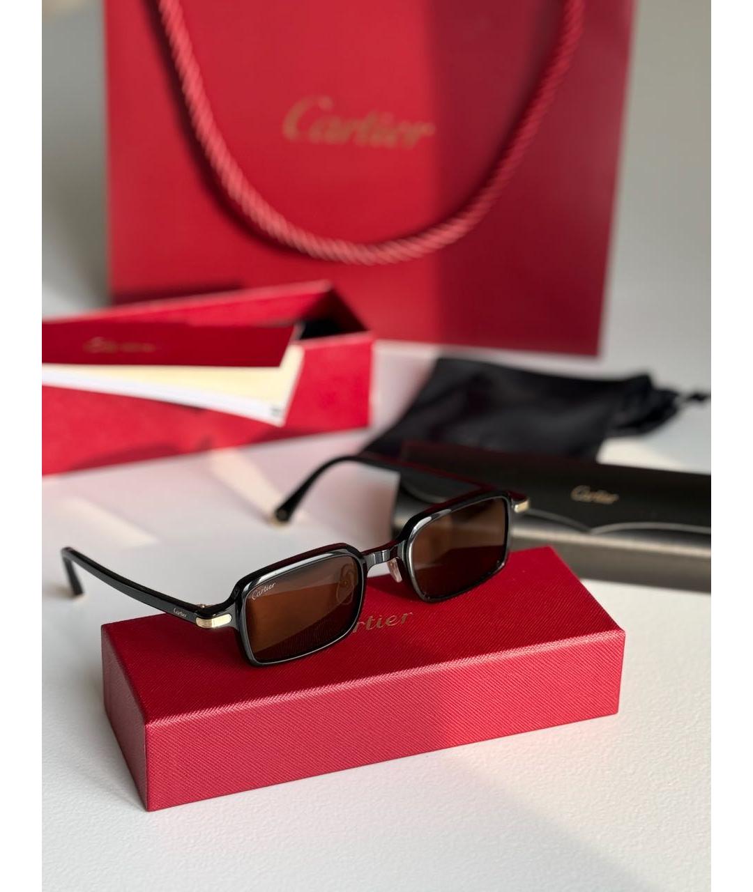 CARTIER Черные пластиковые солнцезащитные очки, фото 2