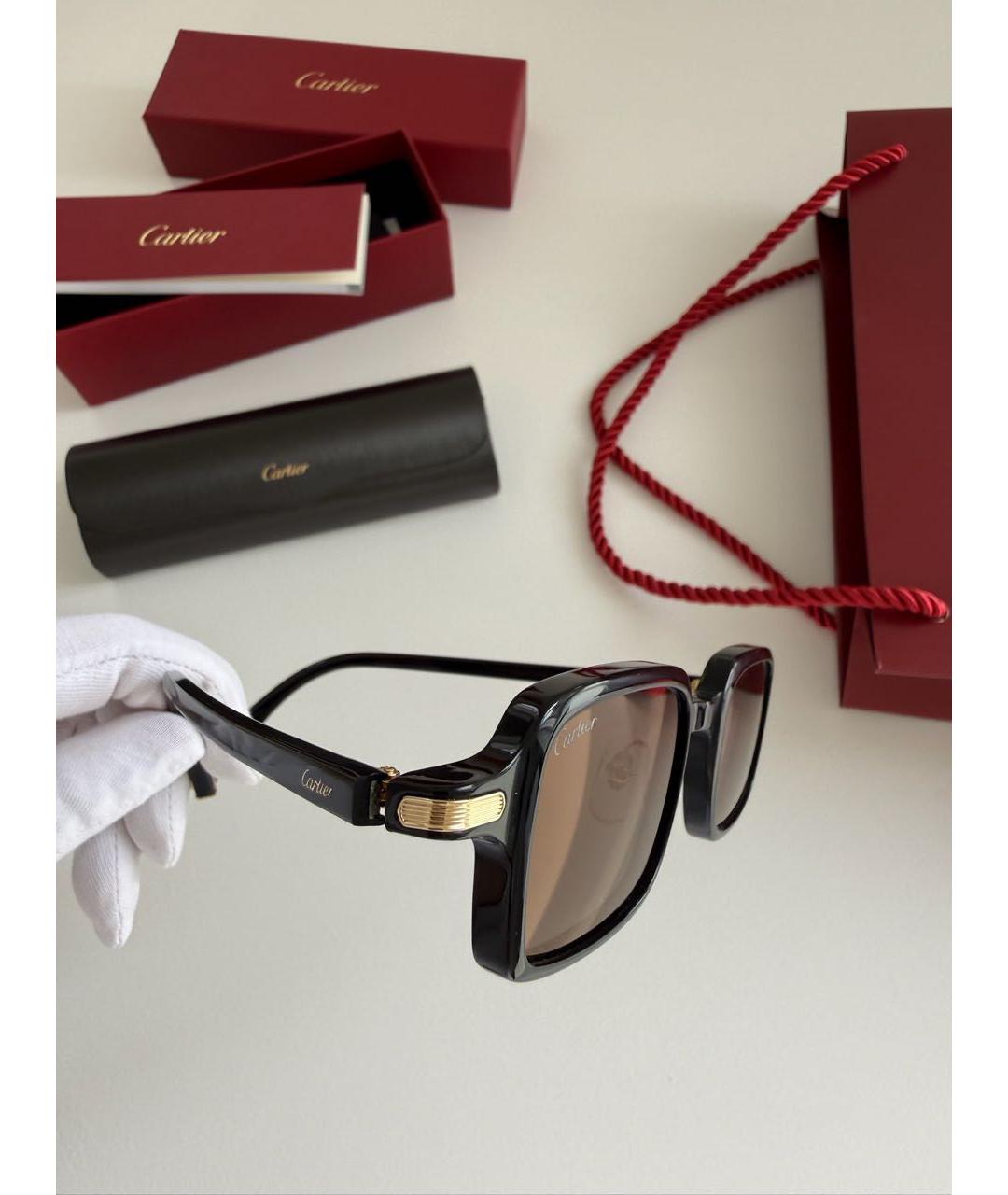 CARTIER Черные пластиковые солнцезащитные очки, фото 5