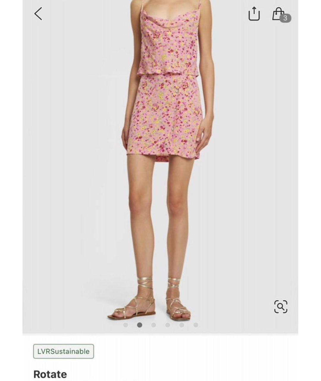 ROTATE Розовая вискозная майка, фото 3