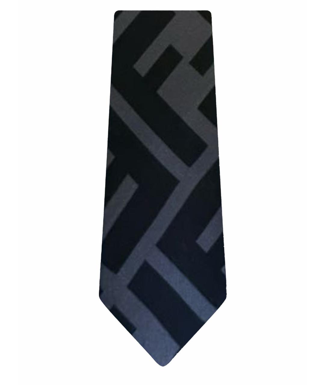 FENDI Серый шелковый галстук, фото 1