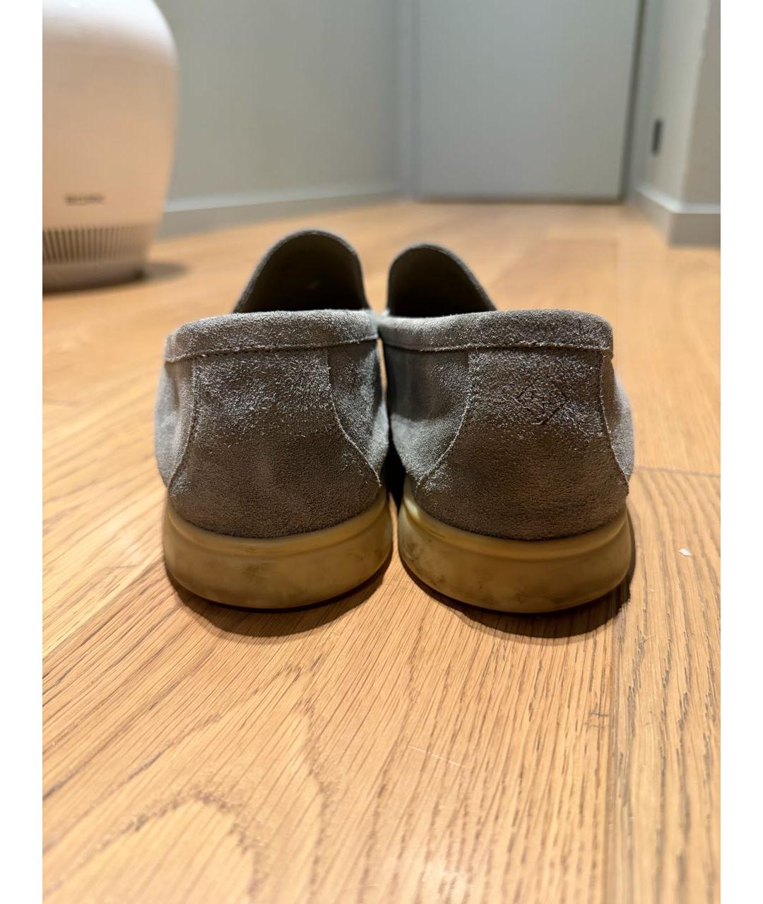 LORO PIANA Серые замшевые лоферы, фото 4