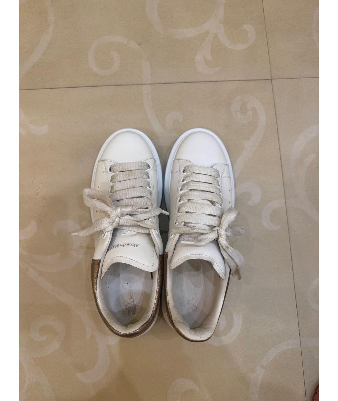 ALEXANDER MCQUEEN Белые кожаные кеды, фото 3