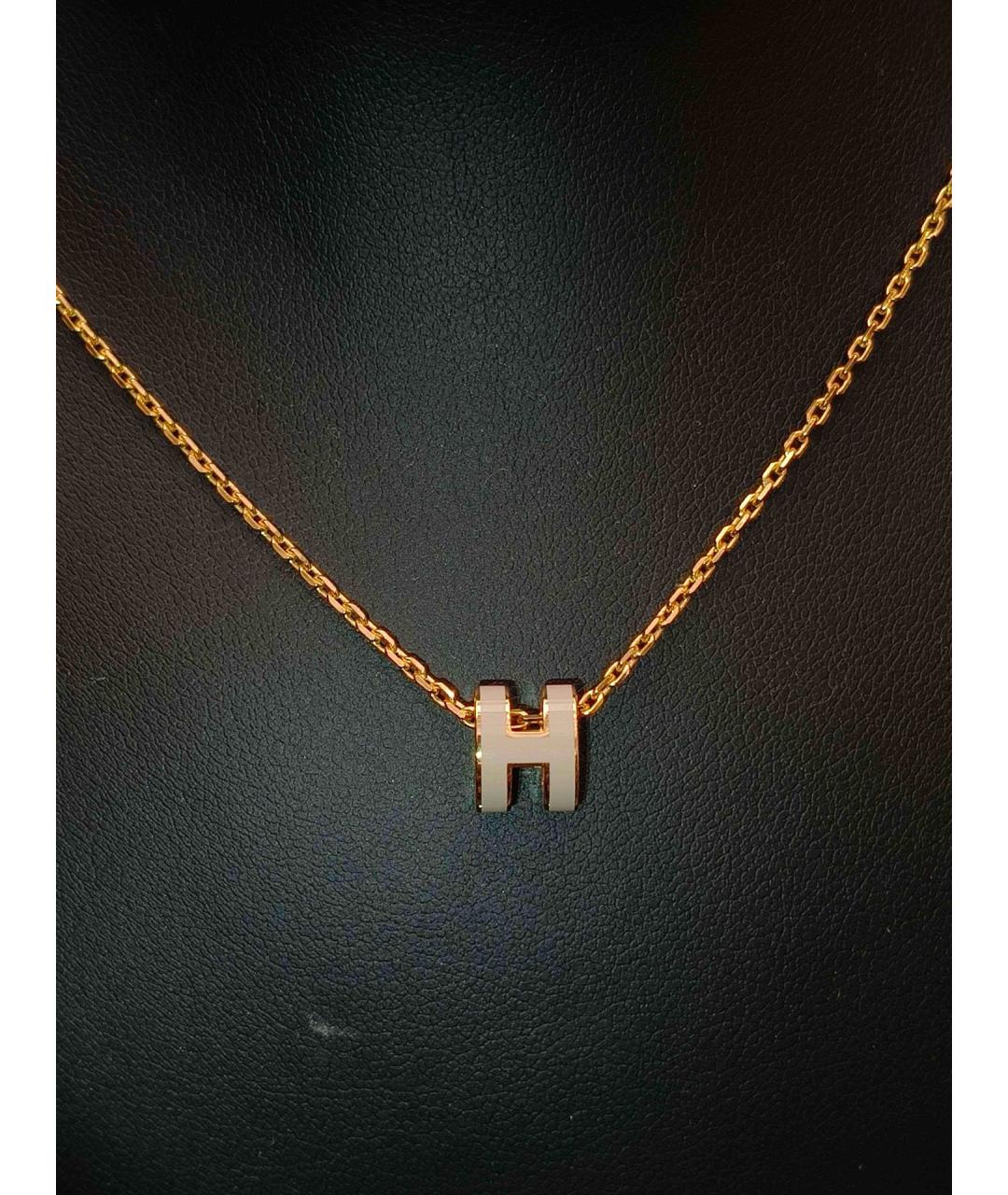 HERMES Розовая металлическая подвеска, фото 3