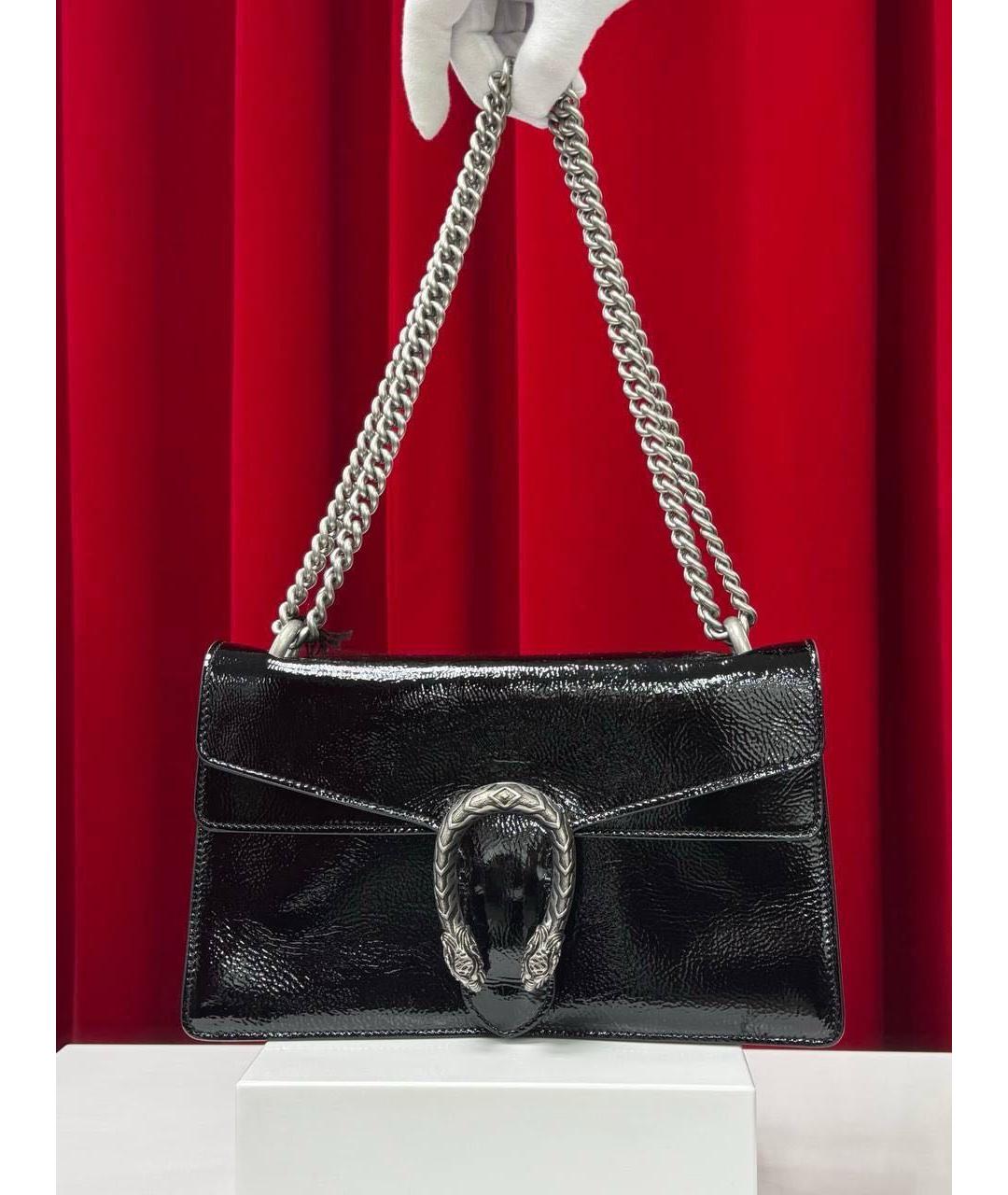 GUCCI Черная кожаная сумка через плечо, фото 6