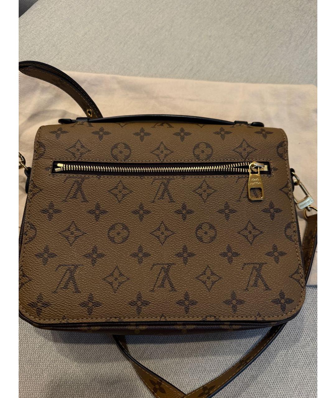 LOUIS VUITTON Коричневая кожаная сумка через плечо, фото 2