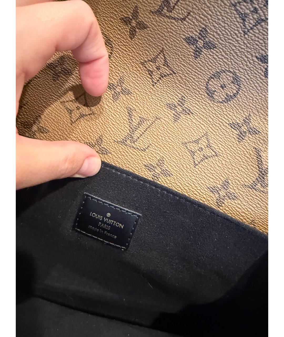 LOUIS VUITTON Коричневая кожаная сумка через плечо, фото 4