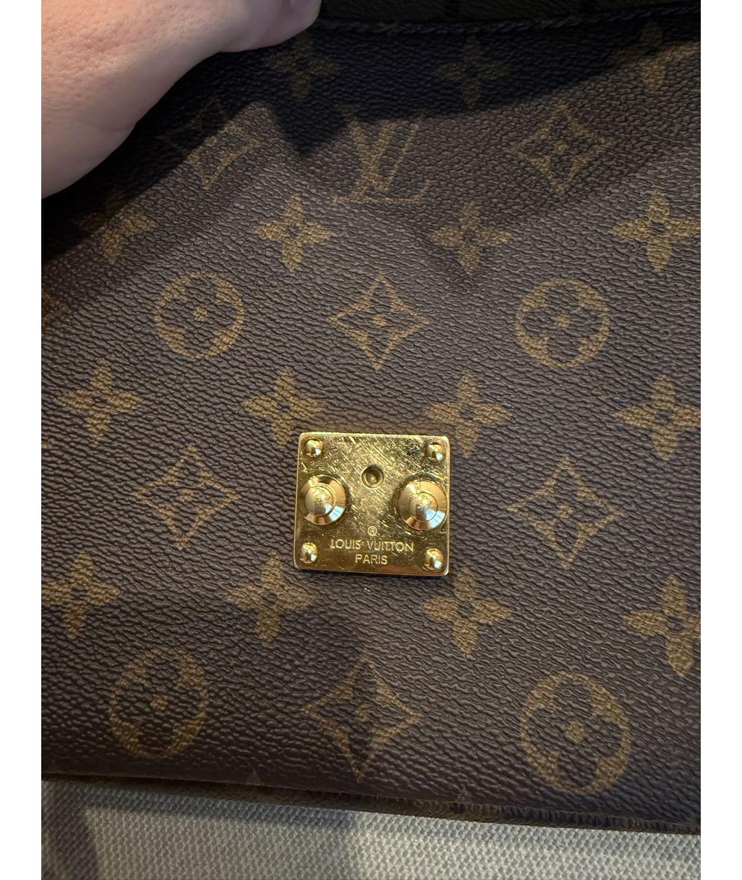 LOUIS VUITTON Коричневая кожаная сумка через плечо, фото 7