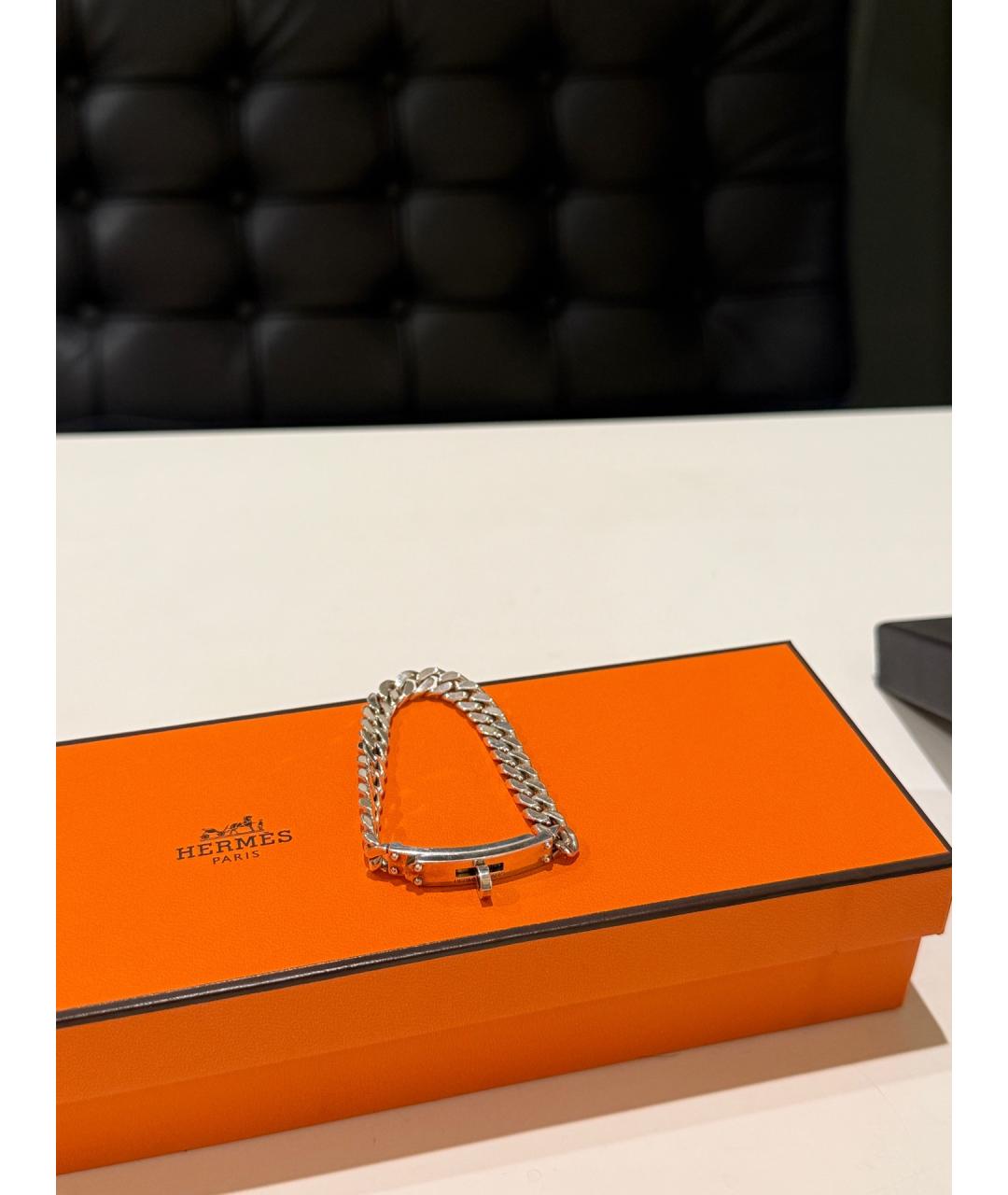 HERMES Серебрянный серебряный браслет, фото 2