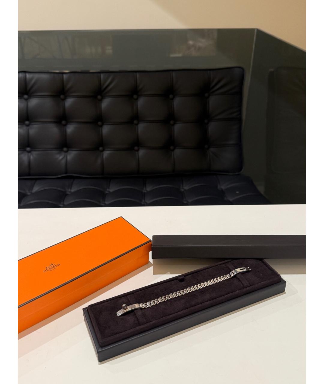 HERMES Серебрянный серебряный браслет, фото 6