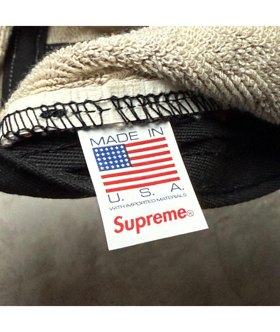 SUPREME Бежевая хлопковая кепка/бейсболка, фото 3