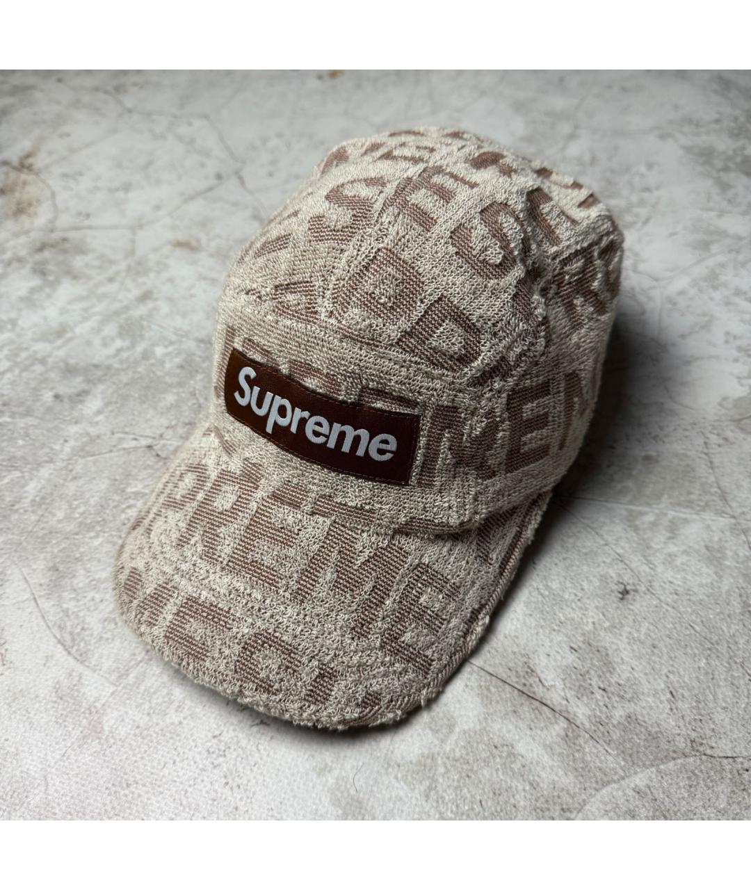 SUPREME Бежевая хлопковая кепка/бейсболка, фото 4