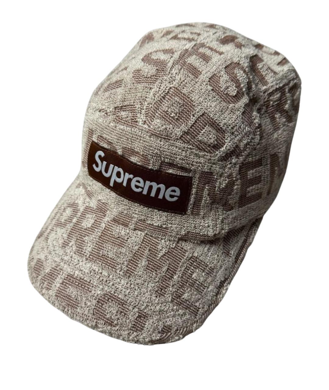 SUPREME Бежевая хлопковая кепка/бейсболка, фото 1
