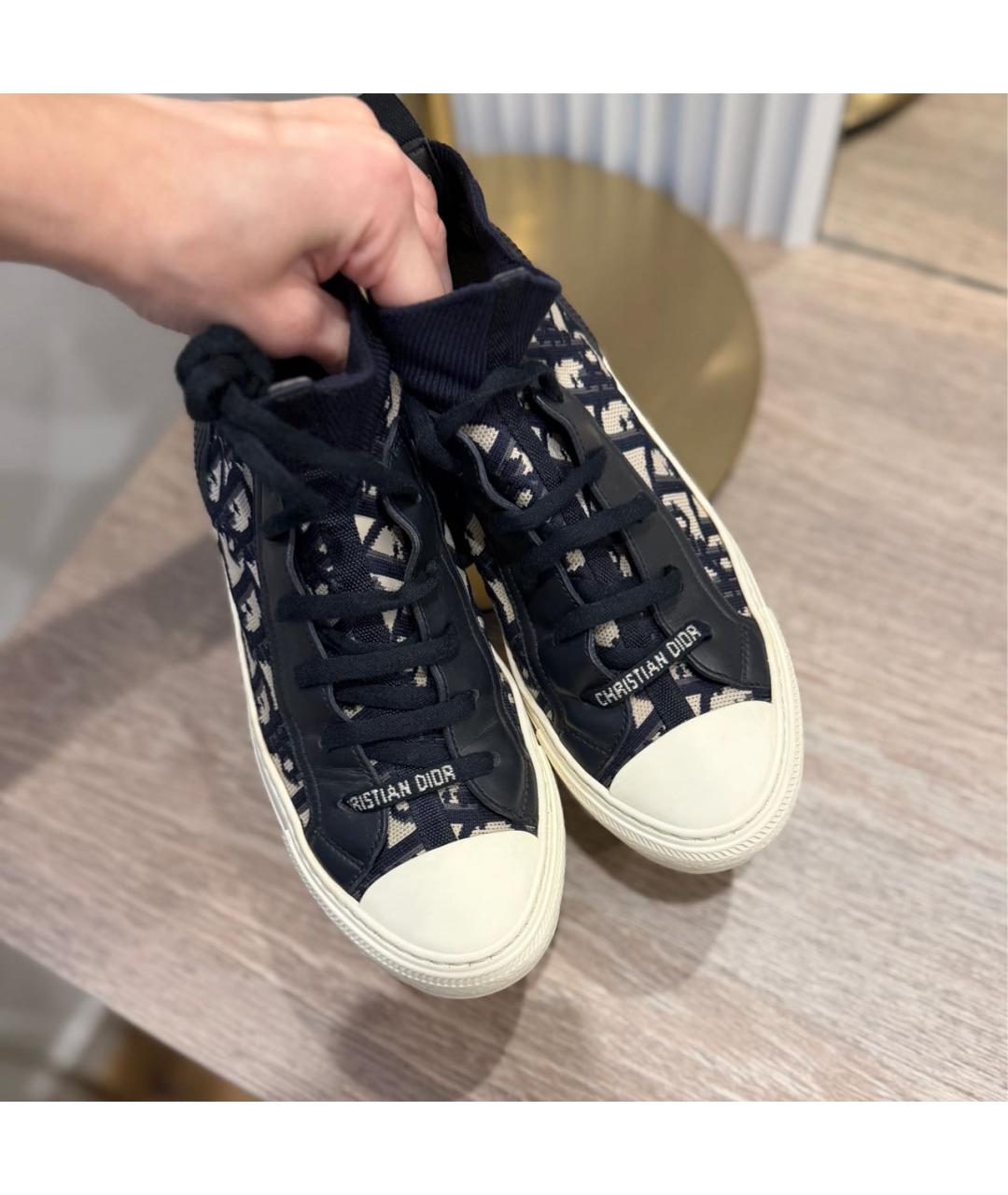 CHRISTIAN DIOR Темно-синие текстильные кеды, фото 6