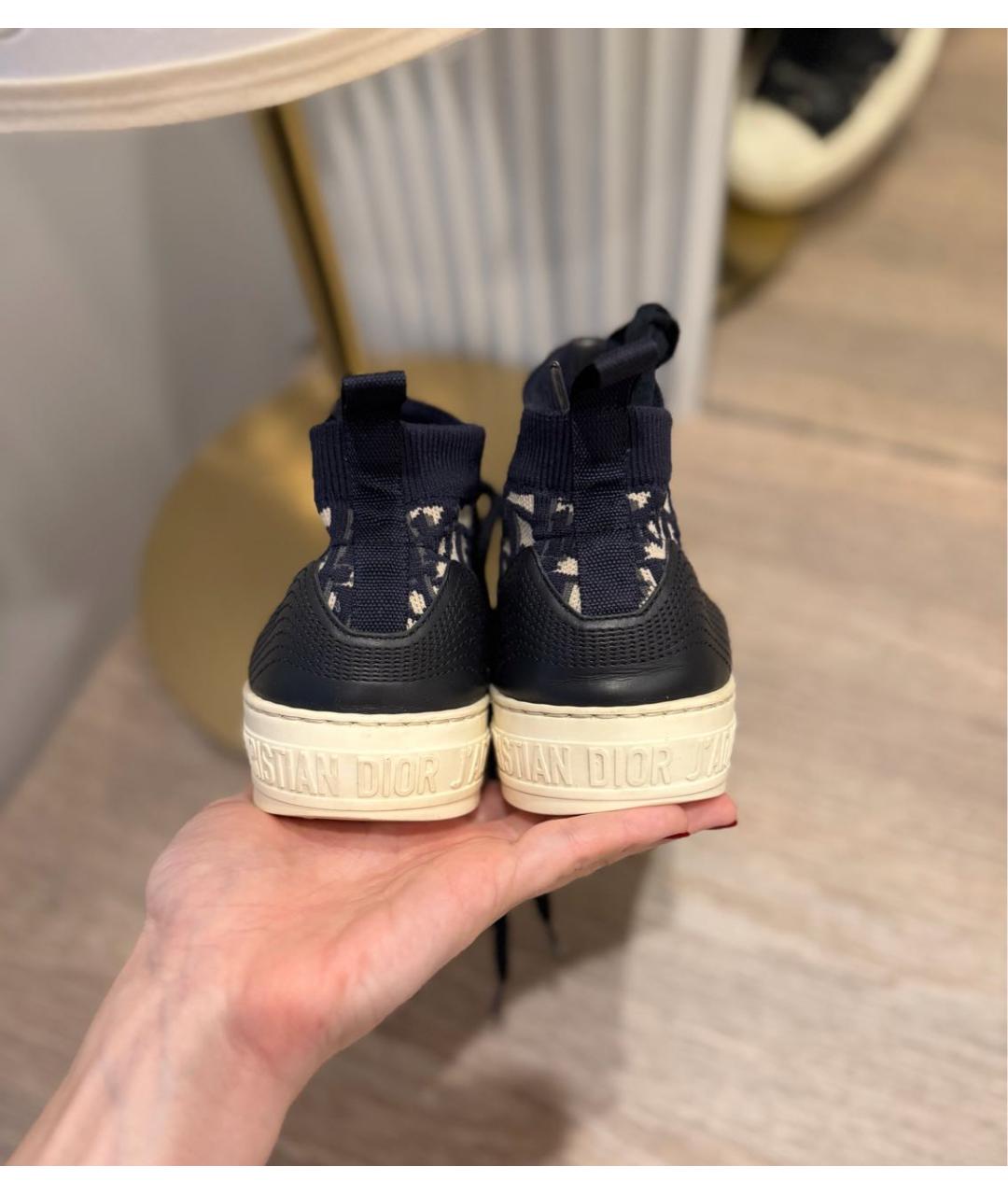 CHRISTIAN DIOR Темно-синие текстильные кеды, фото 8
