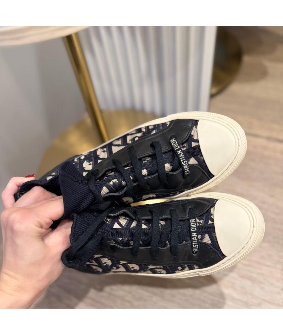 CHRISTIAN DIOR Темно-синие текстильные кеды, фото 7
