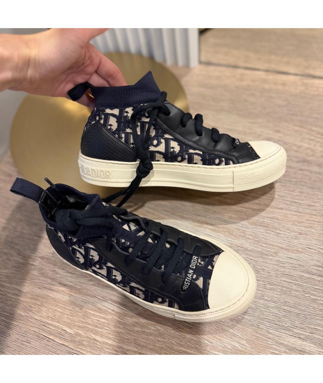 CHRISTIAN DIOR Темно-синие текстильные кеды, фото 5