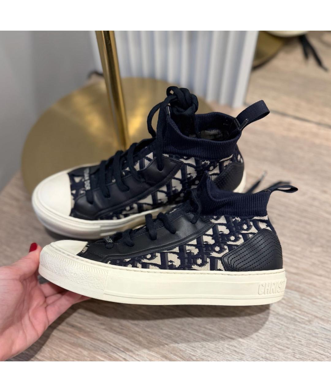 CHRISTIAN DIOR Темно-синие текстильные кеды, фото 3