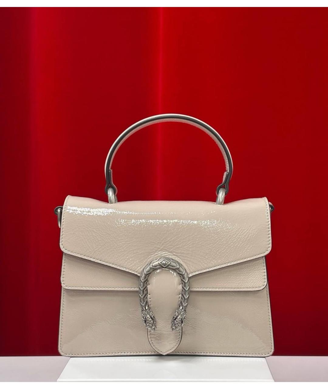 GUCCI Бежевая кожаная сумка через плечо, фото 4