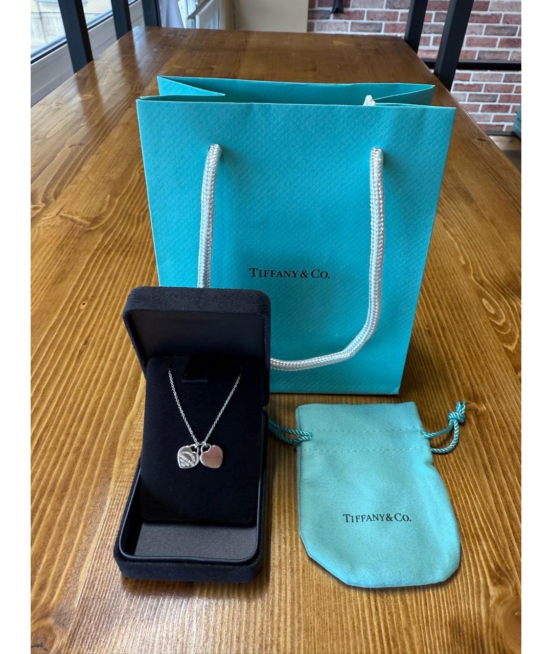 TIFFANY&CO Белая серебряная подвеска, фото 2