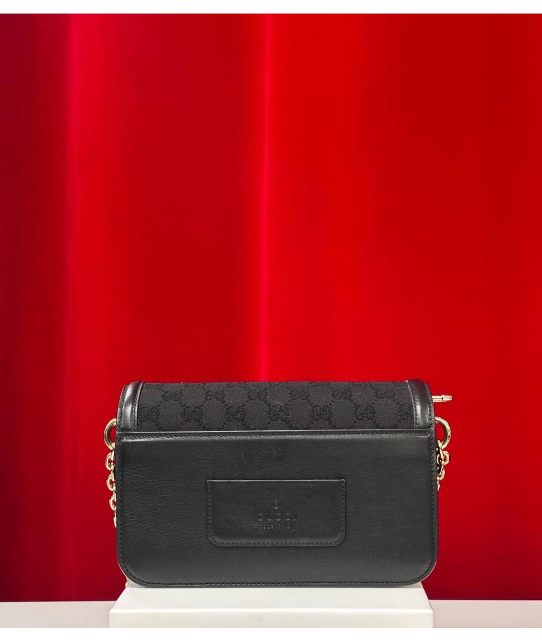 GUCCI Черная кожаная сумка через плечо, фото 6