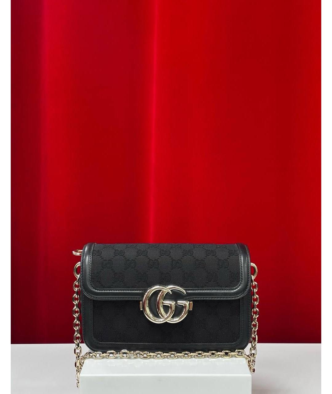 GUCCI Черная кожаная сумка через плечо, фото 5