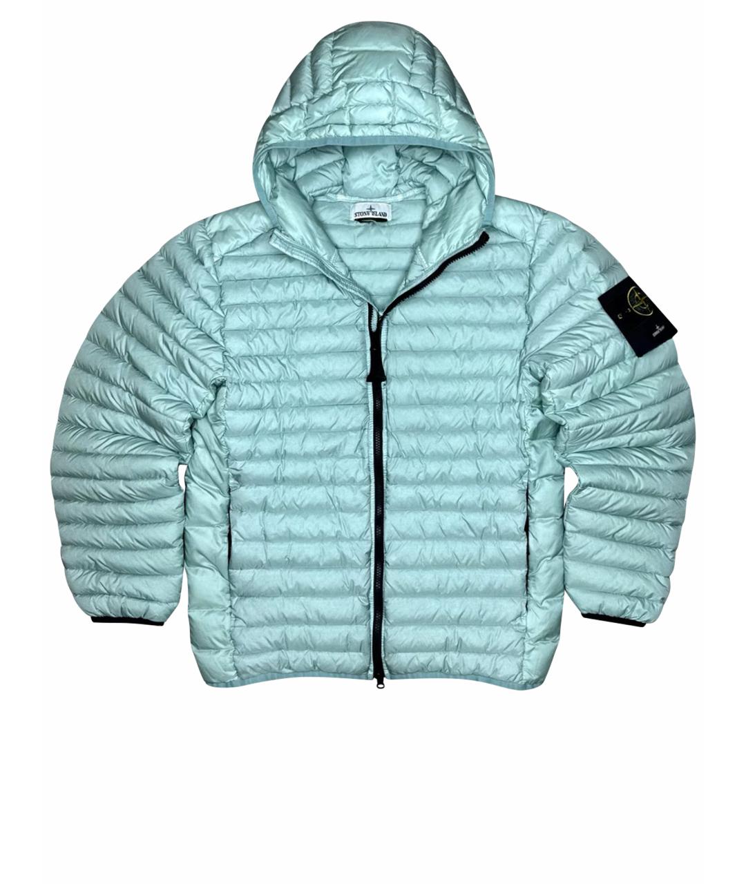 STONE ISLAND Бирюзовый пуховик, фото 1