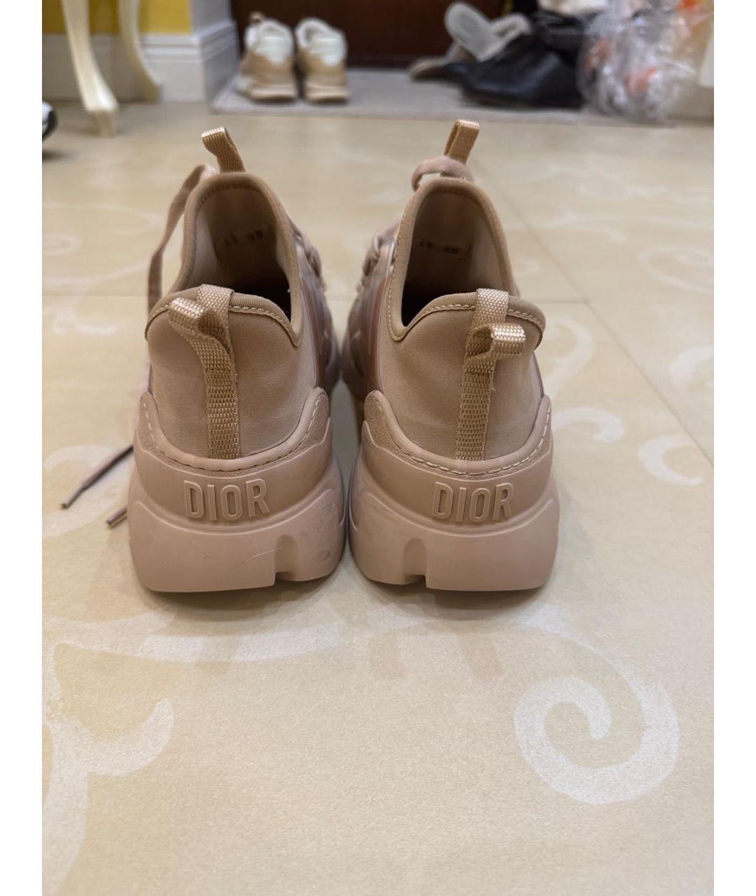 CHRISTIAN DIOR Бежевые текстильные кроссовки, фото 4