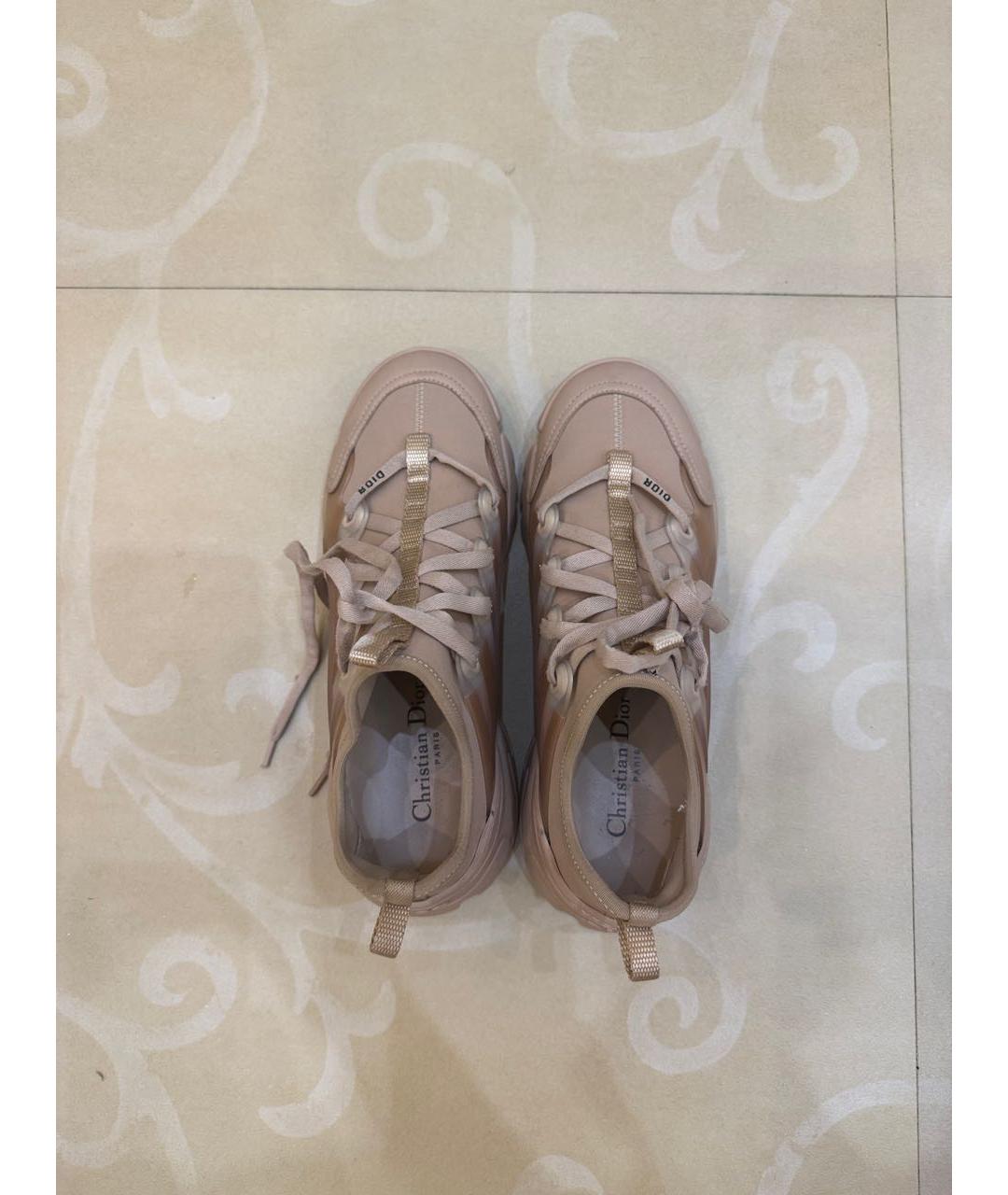 CHRISTIAN DIOR Бежевые текстильные кроссовки, фото 3