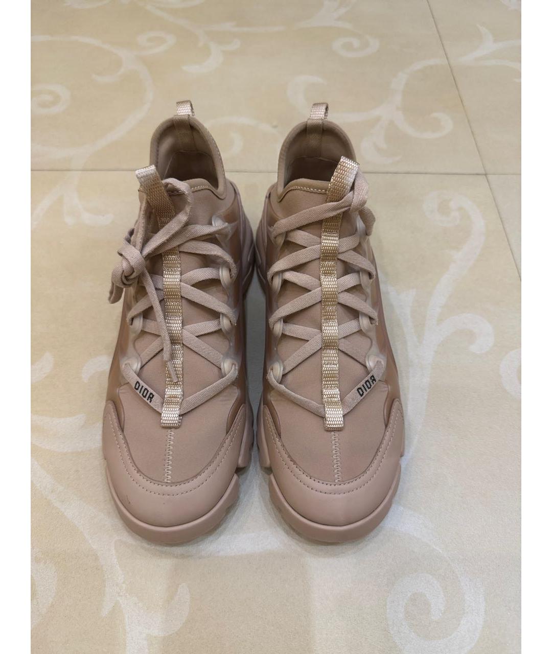 CHRISTIAN DIOR Бежевые текстильные кроссовки, фото 2