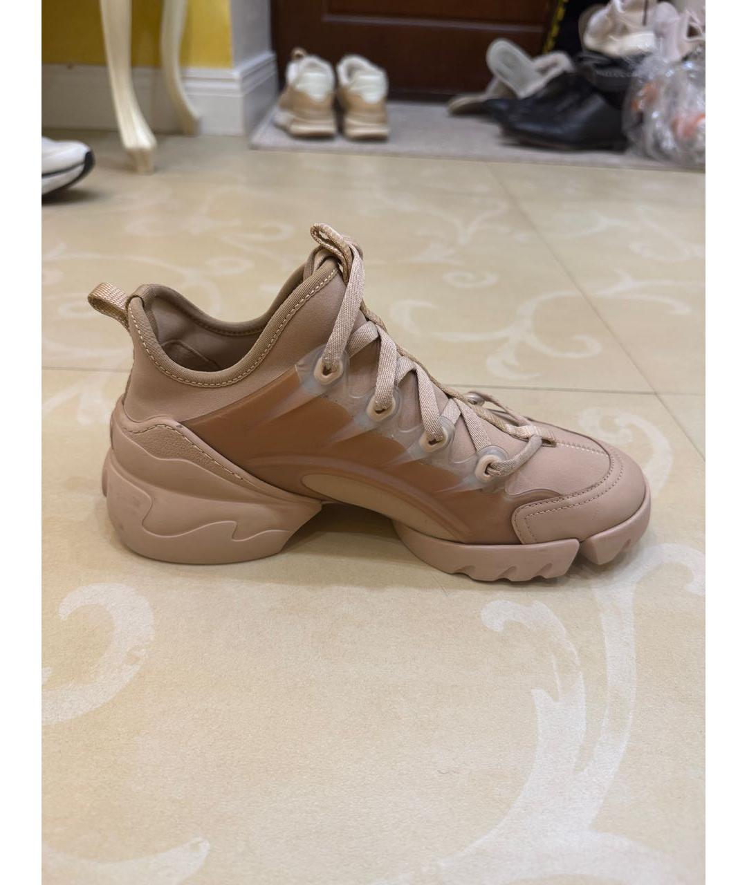 CHRISTIAN DIOR Бежевые текстильные кроссовки, фото 5