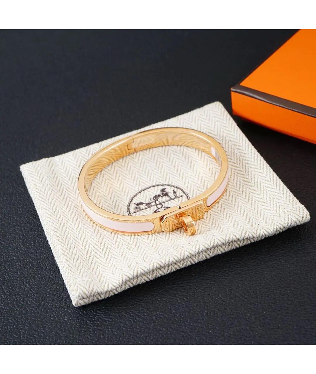 HERMES Розовый металлический браслет, фото 2