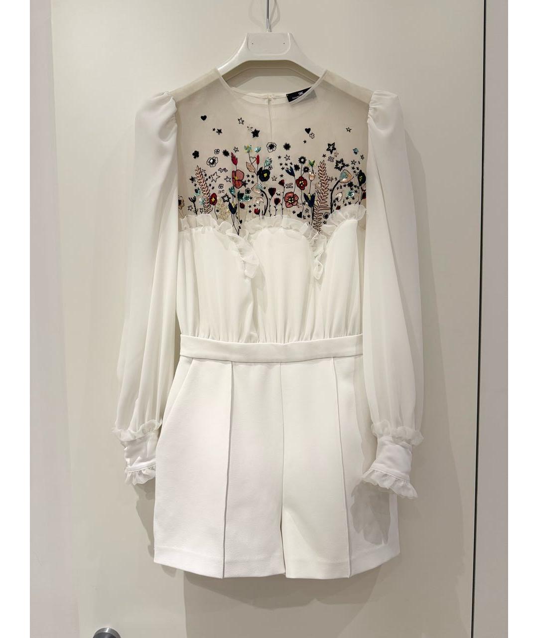 ELISABETTA FRANCHI Белый полиэстеровый комбинезон, фото 6