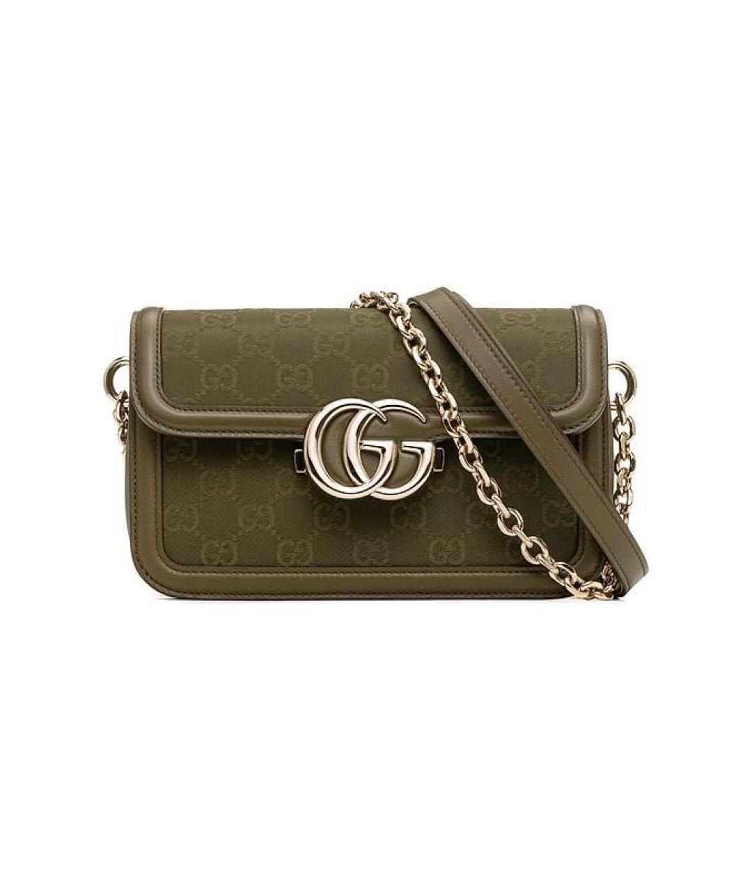 GUCCI Хаки кожаная сумка через плечо, фото 7