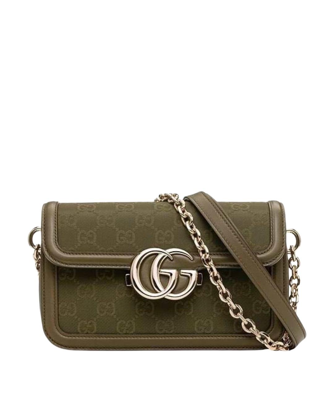 GUCCI Хаки кожаная сумка через плечо, фото 1