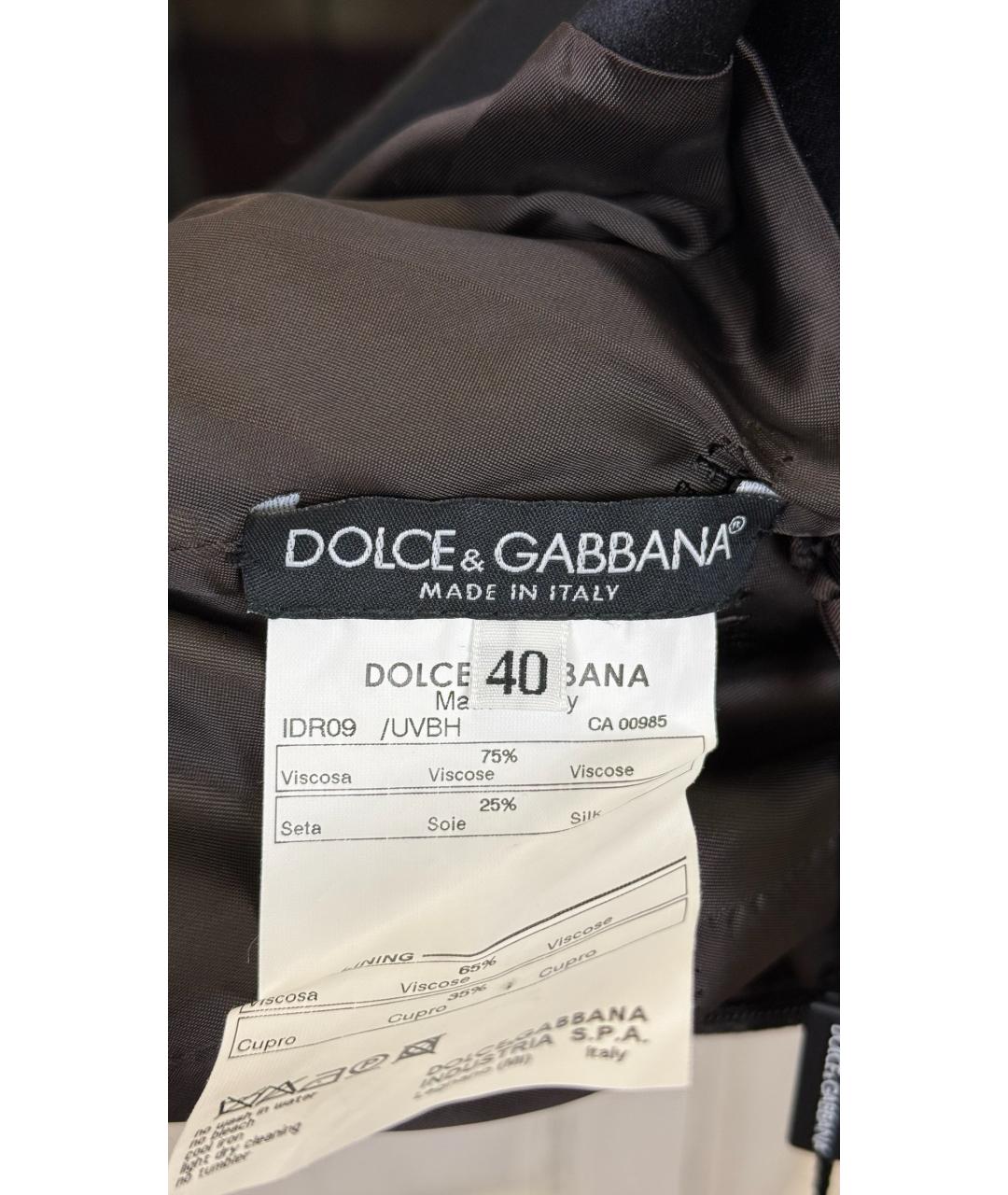 DOLCE&GABBANA Черное вискозное вечернее платье, фото 3