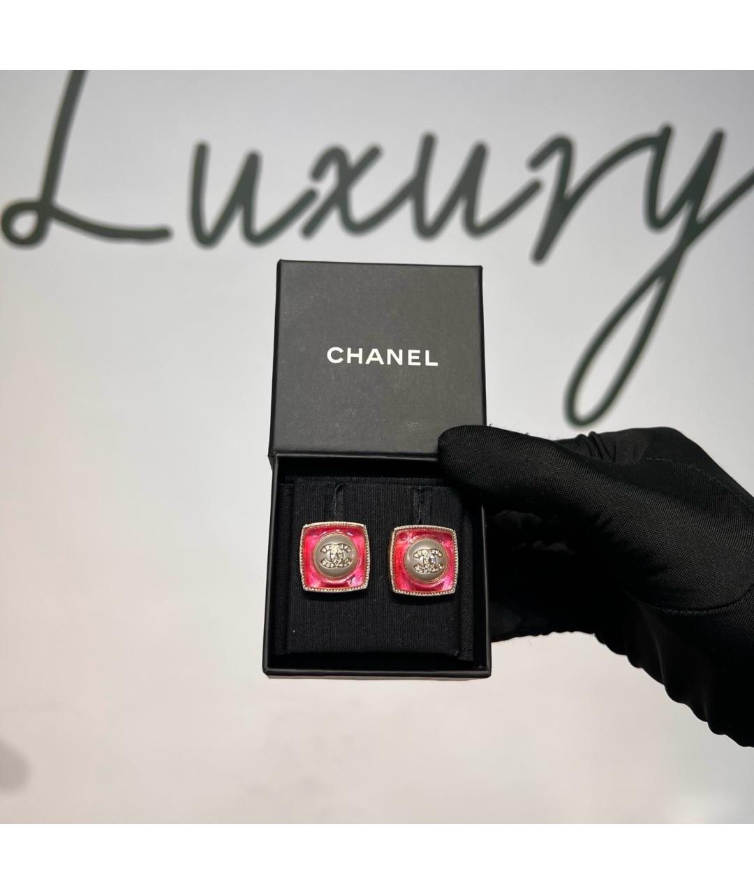 CHANEL Красные металлические серьги, фото 2