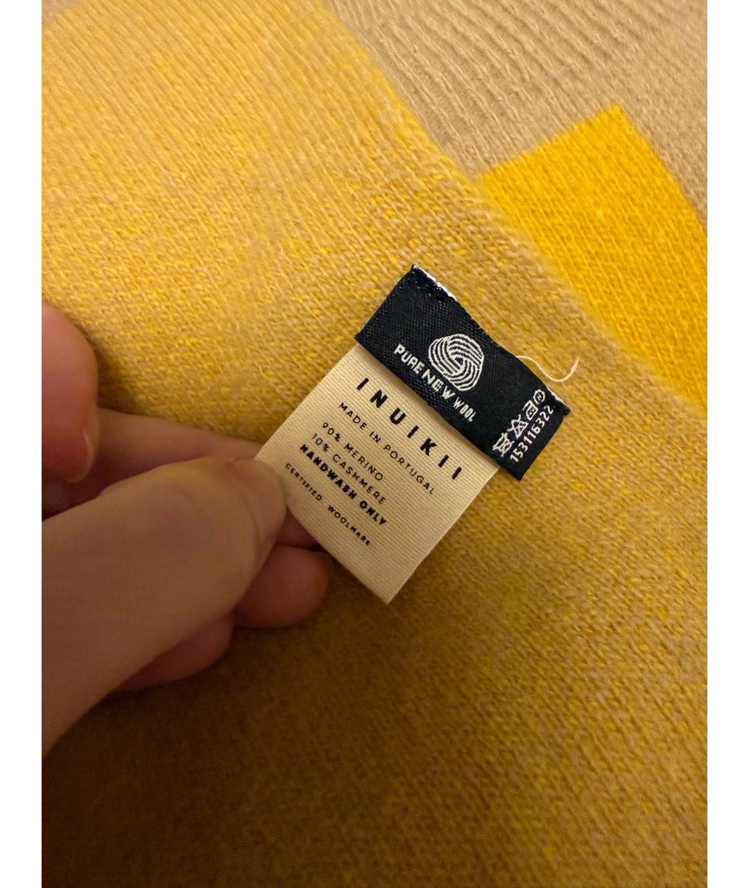 INUIKII Бежевый шерстяной шарф, фото 3