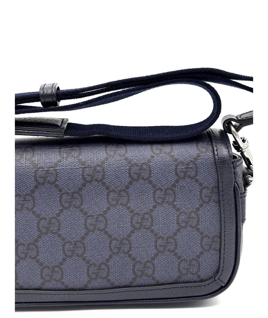 GUCCI Темно-синяя кожаная сумка на плечо, фото 3