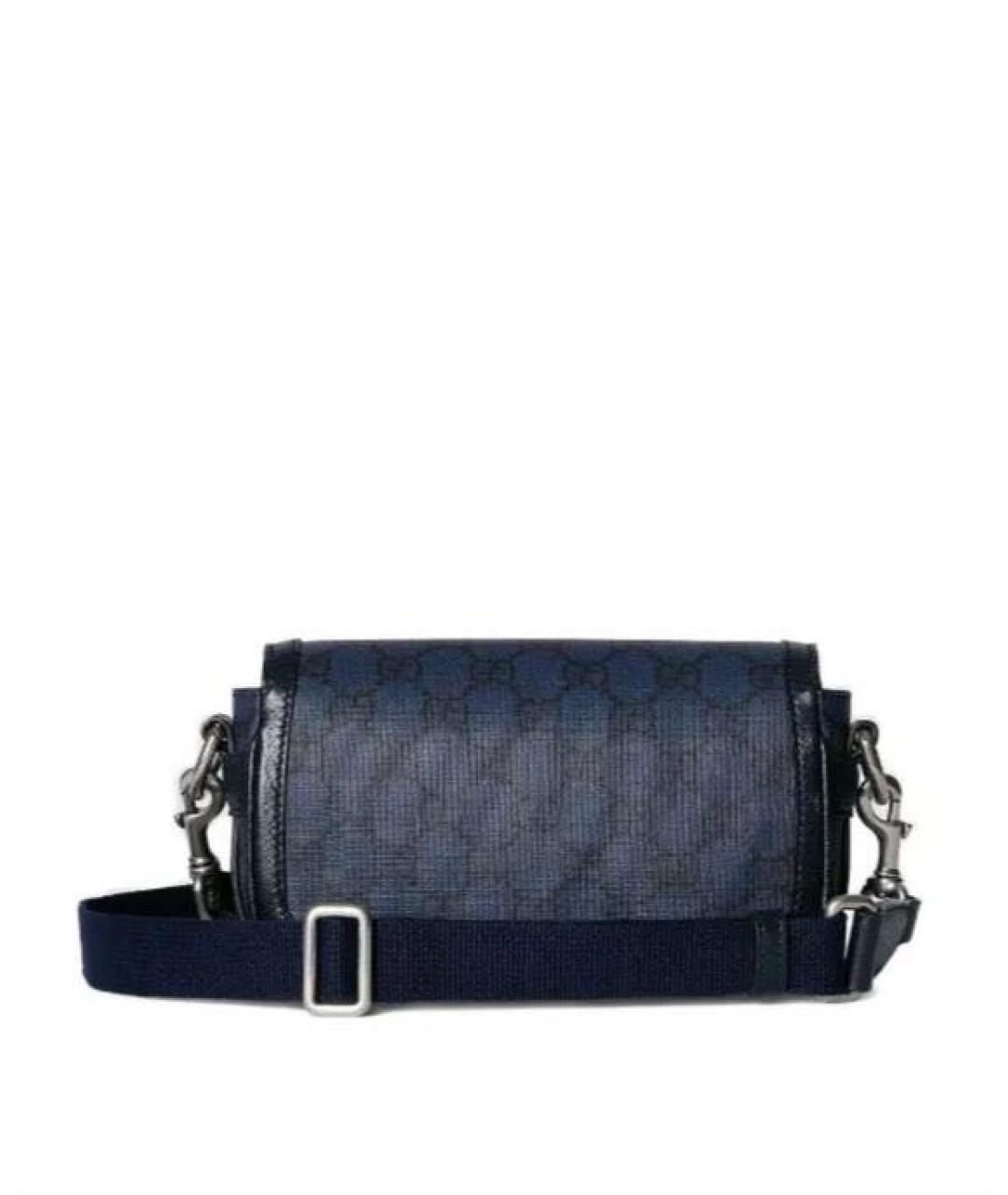 GUCCI Темно-синяя кожаная сумка на плечо, фото 2