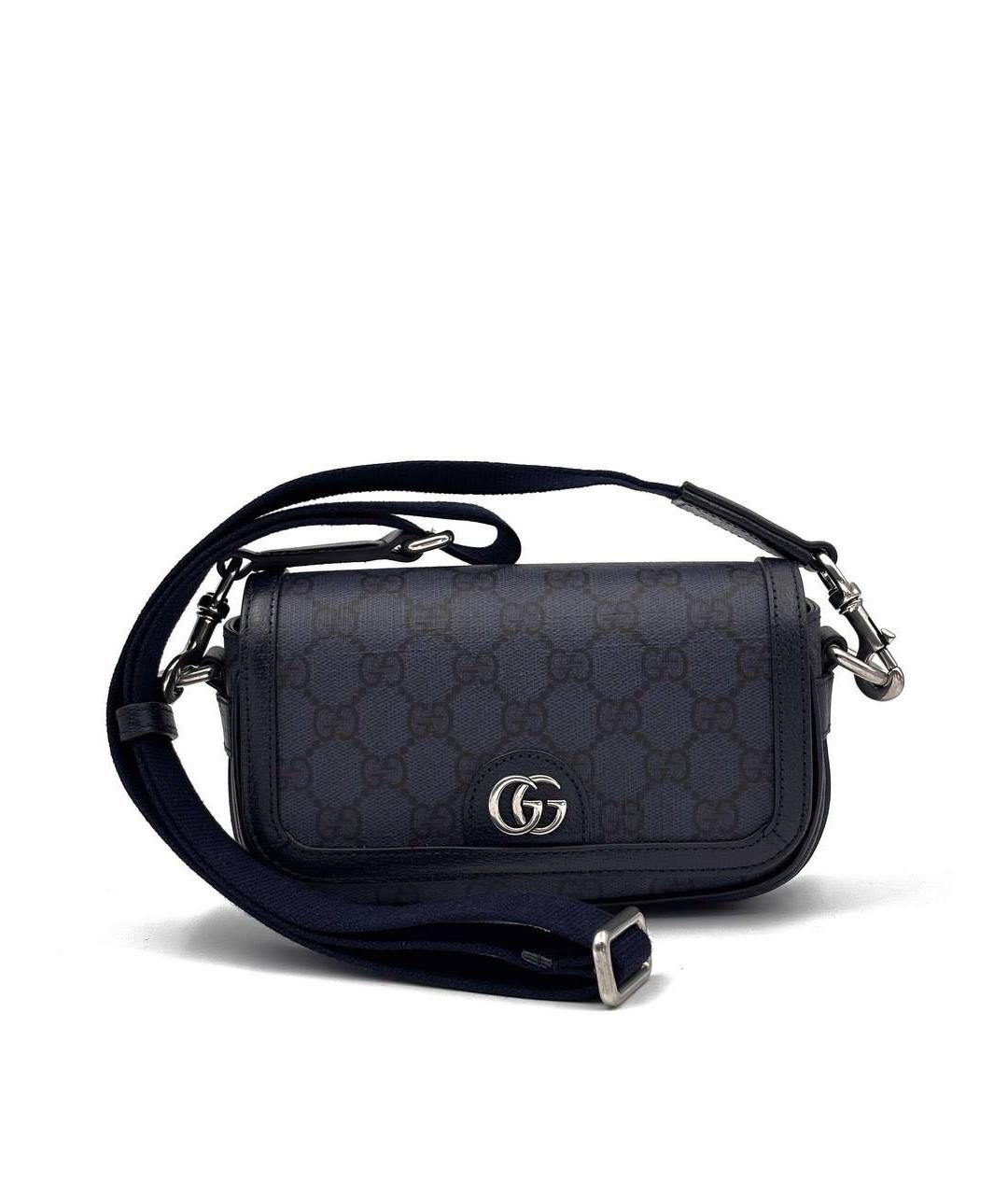 GUCCI Темно-синяя кожаная сумка на плечо, фото 6