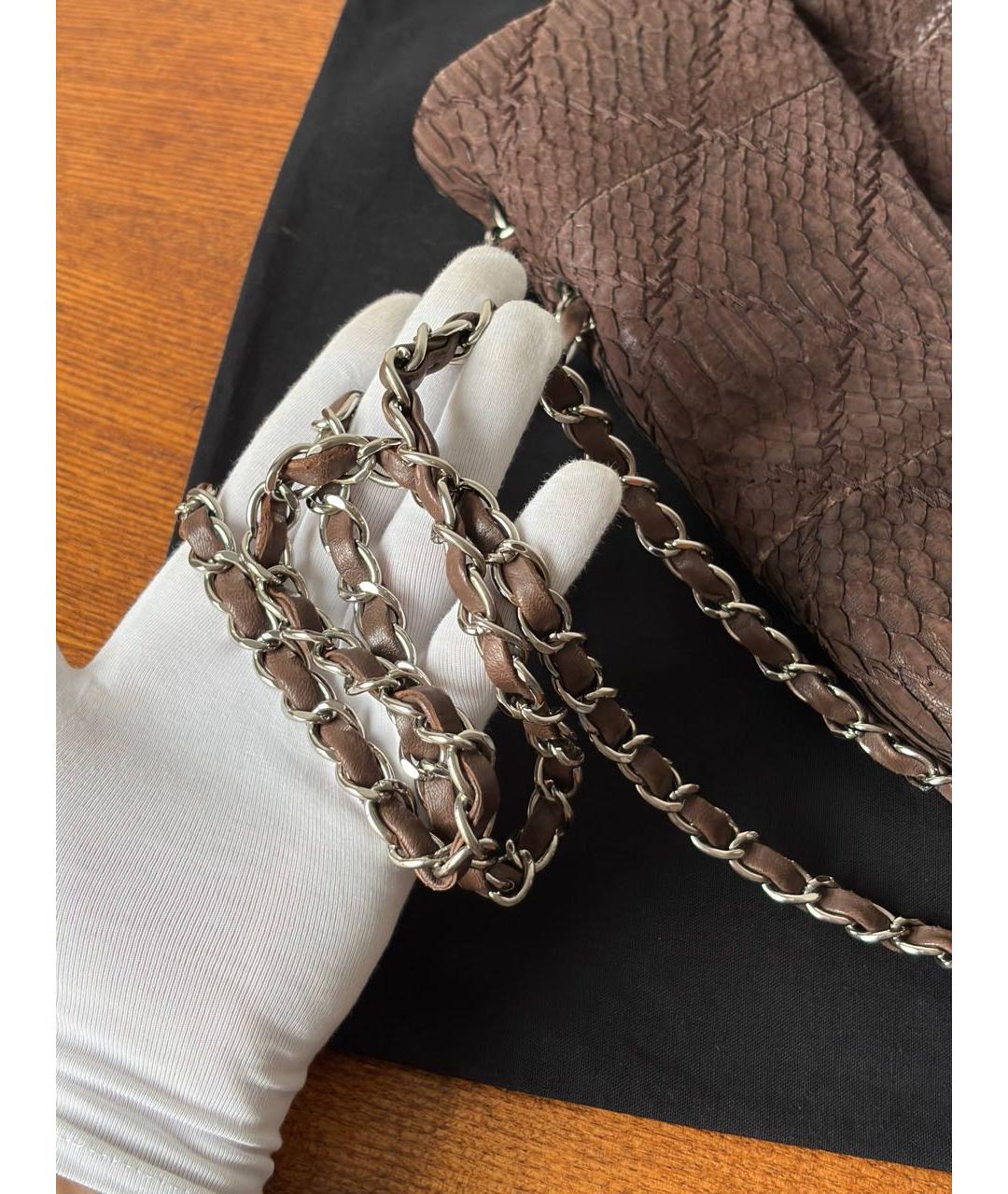 CHANEL Коричневая кожаная сумка через плечо, фото 7