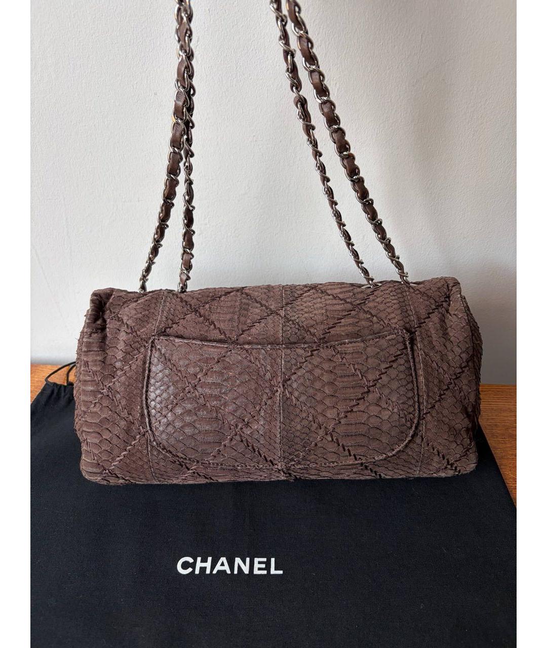 CHANEL Коричневая кожаная сумка через плечо, фото 4