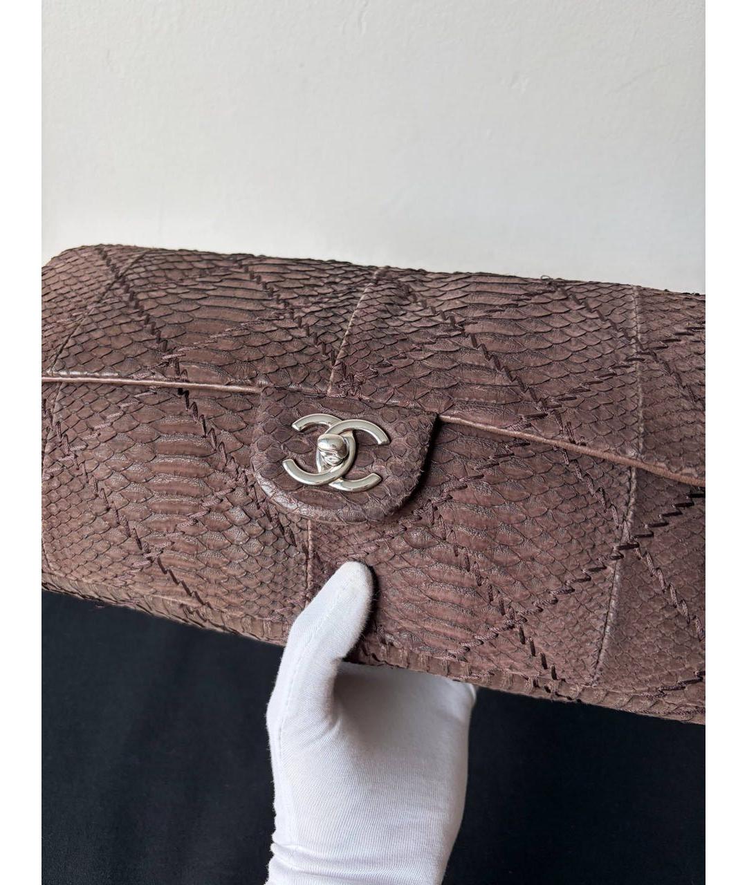 CHANEL Коричневая кожаная сумка через плечо, фото 8